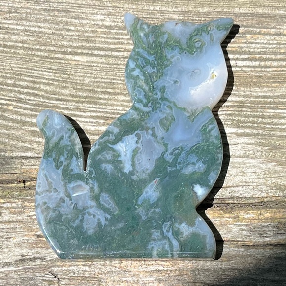 Moss Agate Cat - Picture 2 of 6